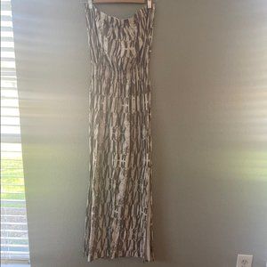 Knit Strapless Dress with side slit